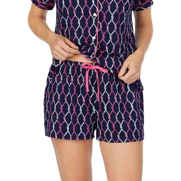 New! NAUTICA Women's Pajamas PJ 2-Piece Sleep Set Top Boxers Shorts Soft Knit - Picture 4 of 9